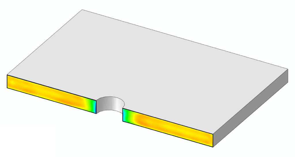 Illustration of the residual stress near a cold expanded hole from a contour method measurement