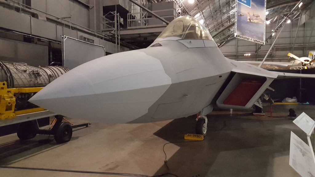 Photograph of the F-22 aircraft at the National Museum of the US Air Force