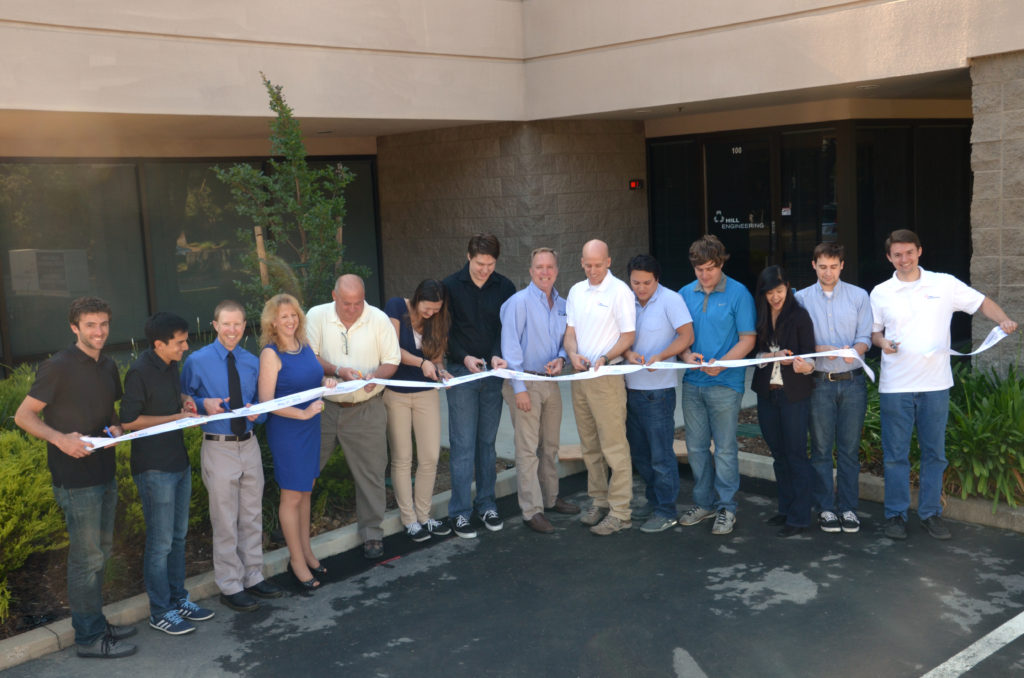Ribbon cutting ceremony at the new Hill Engineering office.