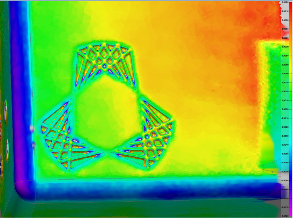 3D scan of a surface containing the Hill Engineering logo