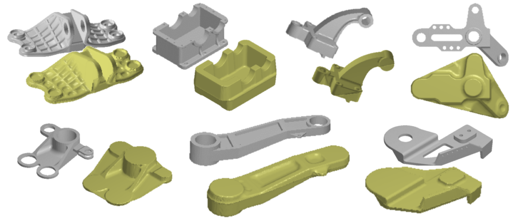 Rapid Forge Design software examples for various machined part shapes